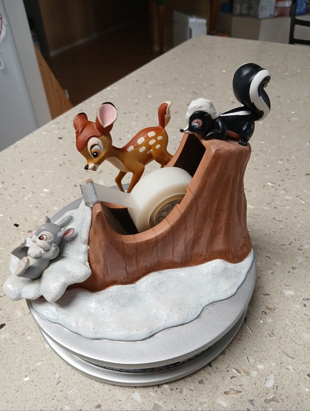 Disney Bambi Tape Dispenser with Brown, Black, White Accents